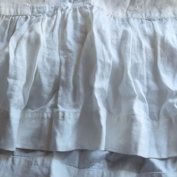 Banana Republic White 💯 Linen Flounce Dress Size L - Picture 7 of 12